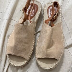 Local European Tan Suede Espadrille Sandals